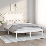 vidaXL Cadre de lit Blanc 120x190 cm Petit double Bois massif