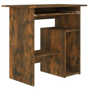 Bureau table poste de travail meuble d'ordinateur informatique étude chêne fumé 80 x 45 x 74 cm bois d'ingénierie brun 02_0023590