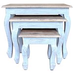 vidaXL Ensemble de tables gigognes 3 Pièces bois d'acajou massif