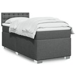 vidaXL Sommier à lattes de lit avec matelas Gris foncé 90x200 cm Tissu