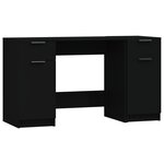 vidaXL Bureau avec armoire latérale Noir Bois d'ingénierie