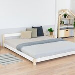Lit double scandinave COMFY 200 x 200 blanc et naturel