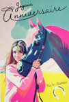 Carte FLUO Joyeux ANNIVERSAIRE avec Enveloppe 12x17,5cm - Fille Poney Cheval