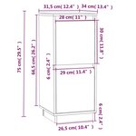 vidaXL Buffets 2 Pièces Blanc 31 5x34x75 cm Bois massif de pin
