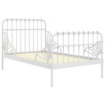 vidaXL Cadre de lit extensible Blanc Métal 80x130/200 cm