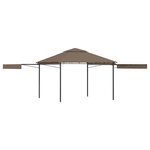 vidaXL Belvédère et double toits étentus 3x3x2 75 m Taupe 180g/m²