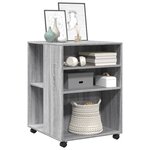 vidaXL Table d'appoint avec roues sonoma gris bois d'ingénierie