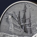 Pièce de monnaie en Argent 5 Dollars g 62.2 (2 oz) Millésime 2023 Captains of Fortune QUEEN ANNE S REVENGE