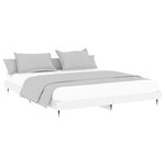 vidaXL Cadre de lit blanc brillant 140x200 cm bois d'ingénierie