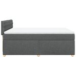 vidaXL Sommier à lattes de lit avec matelas Gris foncé 140x200cm Tissu