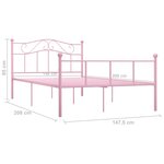 vidaXL Cadre de lit Rose Métal 140 x 200 cm