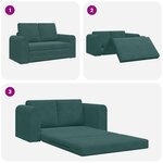 vidaXL Canapé Lit 2-en-1 Vert Foncé 148x71x83 cm Velours