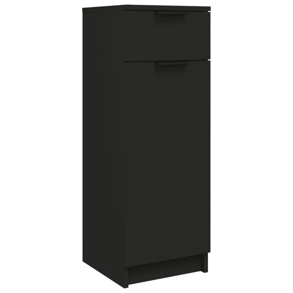 vidaXL Armoire de salle de bain Noir 32x34x90 cm Bois d'ingénierie