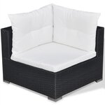 vidaXL Salon de jardin 6 Pièces avec coussins résine tressée noir