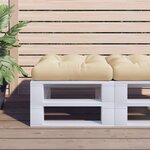 vidaXL Coussin de palette beige 60x60x12 cm tissu