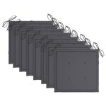 vidaXL Chaises de jardin avec coussins lot de 8 Bois d'acacia solide
