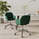vidaXL Chaises pivotantes à manger lot de 2 vert foncé tissu