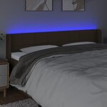 vidaXL Tête de lit à LED Marron foncé 183x16x78/88 cm Tissu