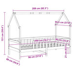 vidaXL Cadre de lit d'enfants forme de maison 90x200cm bois massif pin