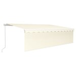 vidaXL Auvent rétractable manuel avec store 5x3 m Crème