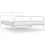 vidaXL Cadre de lit métal avec tête de lit/pied de lit blanc 160x200cm