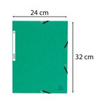 Chemise À Élastiques 3 Rabats Carte Lustrée 355g/m2 - Vert - X 50 - Exacompta