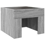 vidaXL Table de chevet avec LED infini sonoma gris 40x40x30 cm