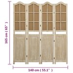 vidaXL Cloison de séparation 4 panneaux Marron 140x165 cm Tissu