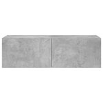 vidaXL Meuble TV mural avec lumières LED gris béton 100x35x31 cm