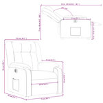 vidaXL Fauteuil inclinable électrique Noir Tissu