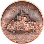 Pièce de monnaie en cuivre 1 dollar g 50 millésime 2023 mont saint michel mont saint michel