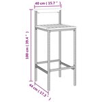 vidaXL Ensemble de bar jardin 5 Pièces gris poly rotin/bois massif acacia