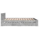vidaXL Cadre de lit avec tête de lit gris béton 140x190 cm