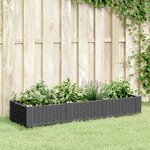 vidaXL Jardinière avec piquets noir 125x40x28 5 cm PP