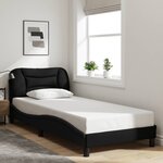 vidaXL Cadre de lit avec lumières LED noir 90x190 cm tissu