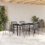 vidaXL Set de repas de jardin 7 pièces en acier anthracite