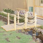 vidaXL Pont de jardin avec garde-corps en chaîne bois massif épicéa
