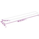 vidaXL Étagère murale marron clair 80x10x4 cm bois chêne massif traité