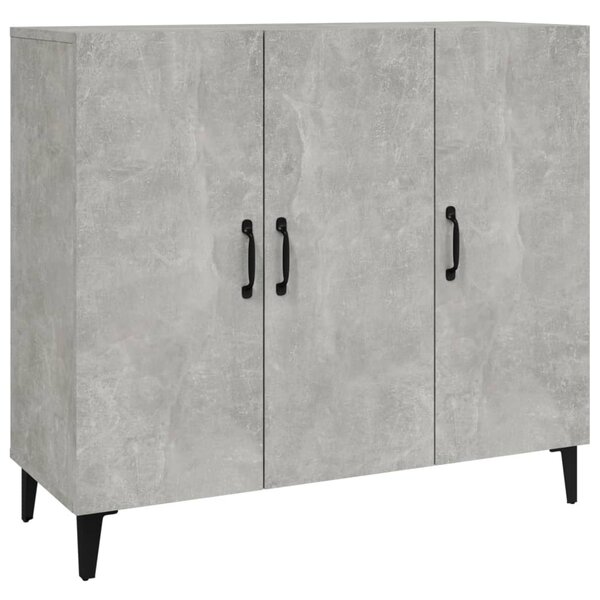 vidaXL Buffet gris béton 90x34x80 cm bois d'ingénierie