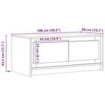 vidaXL Table basse avec lumières LED noir bois d'ingénierie