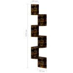 vidaXL Étagère d'angle murale chêne fumé 19x19x123cm bois d'ingénierie