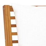 vidaXL Canapé d'angle sectionnel et coussin crème Bois d'acacia massif