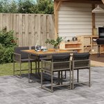 vidaXL Ensemble à manger de jardin 5 Pièces coussins gris résine tressée
