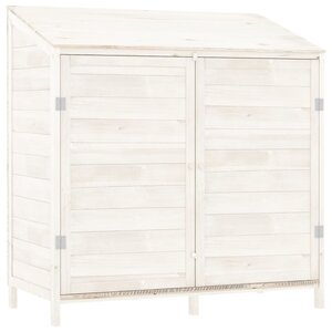 vidaXL Remise de jardin Blanc 102x52x112 cm Bois de sapin solide
