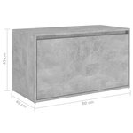 vidaXL Banc d'entrée 80x40x45 cm Gris béton Bois d'ingénierie