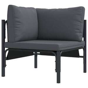 vidaXL Mobilier de jardin avec coussin avec oreiller Anthracite Acier
