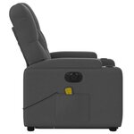 vidaXL Fauteuil inclinable de massage électrique Gris foncé Tissu