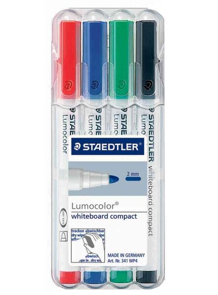 kit de 4 marqueurs pour tableau blanc Lumocolor Pte Ogive 1-2 mm Assortis STAEDTLER