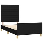 vidaXL Cadre de lit avec tête de lit Noir 100x200 cm Tissu