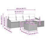 vidaXL Ensemble de Canapé de Jardin 6 Pièces avec Coussins Noir Poly Rattan